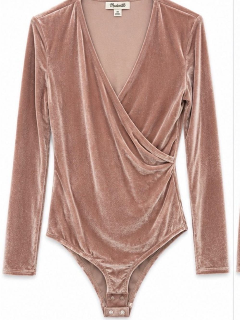 Madewell Velvet Wrap Bodysuit – Size Medium